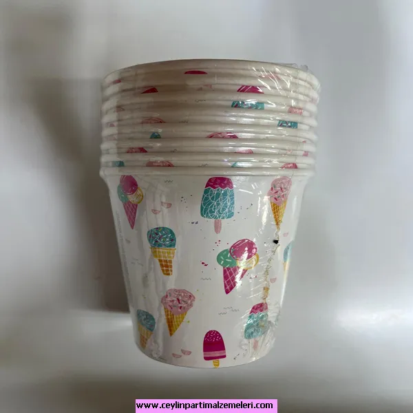 Dondurma Temalı Karton Bardak